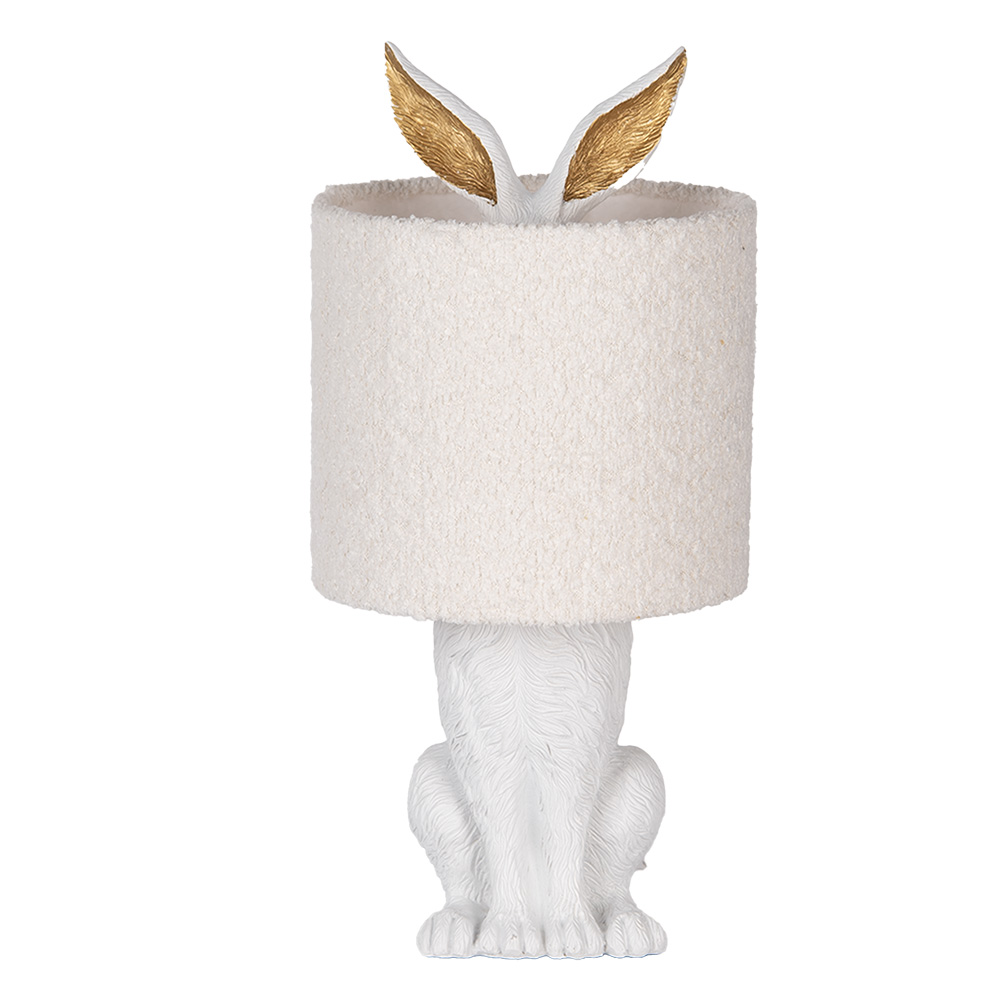Clayre & Eef   | Tafellamp Wit Beige ø 20x43 cm E27/max 1x60W | 6LMC0111WW