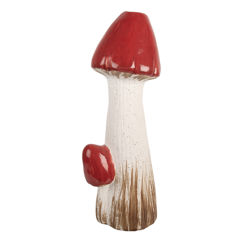 Clayre & Eef   | Decoratie Paddenstoel Wit Rood 16x14x41 cm | 6TE0578