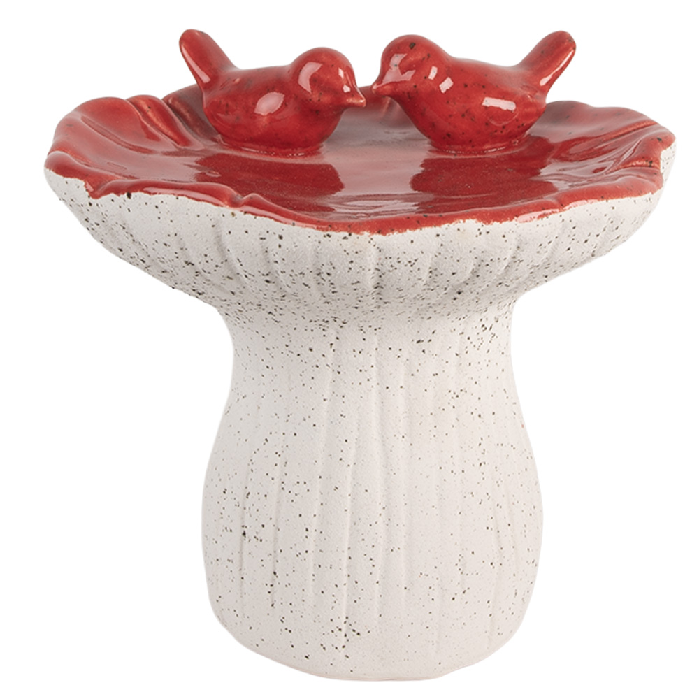 Clayre & Eef   | Decoratie Paddenstoel Wit Rood ø 19x18 cm | 6TE0580