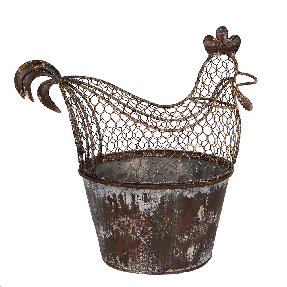 Clayre & Eef   | Decoratie Kip Bruin Grijs 39x39x25 cm | 6Y5850