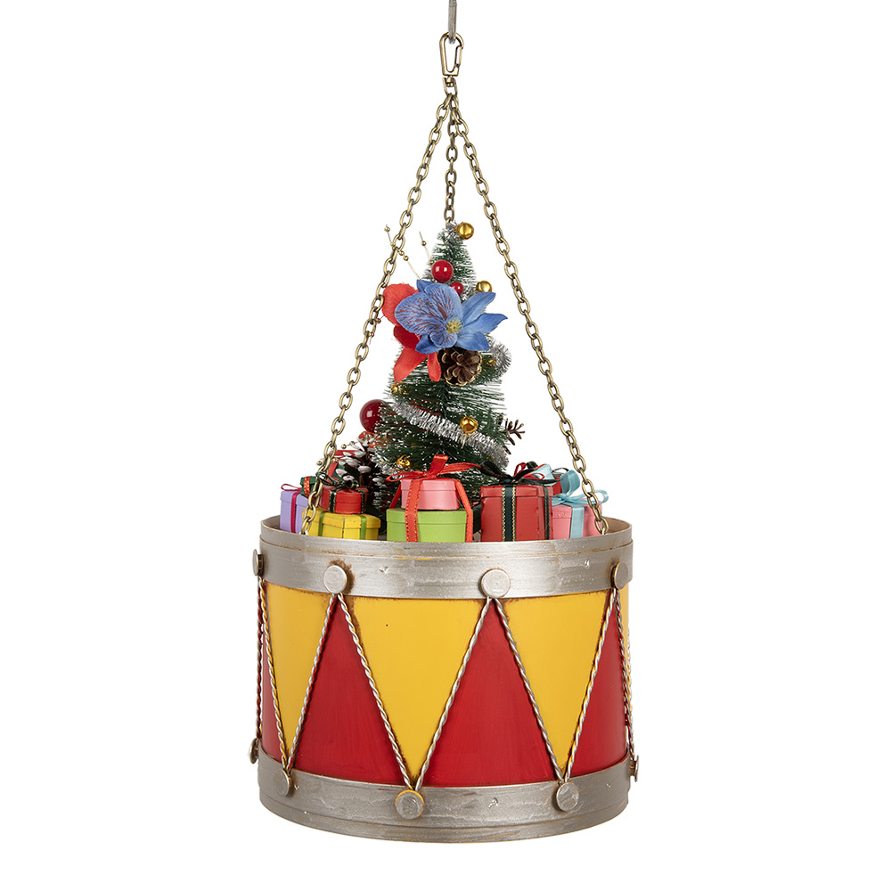 Clayre & Eef   | Decoratie Trommel Geel Rood ø 21x34/43 cm | 6Y5867Y