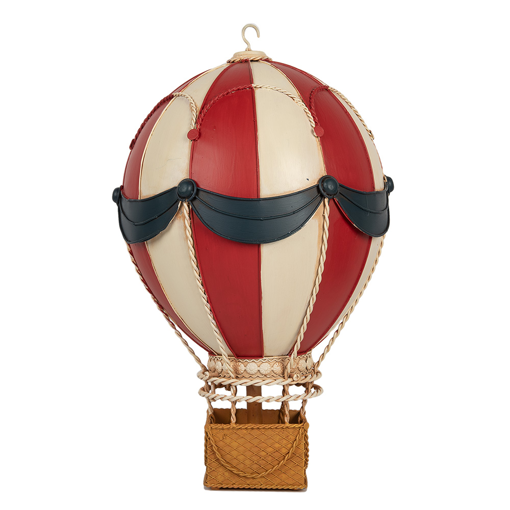 Clayre & Eef   | Decoratie luchtballon Rood Wit ø 26x42 cm | 6Y5874