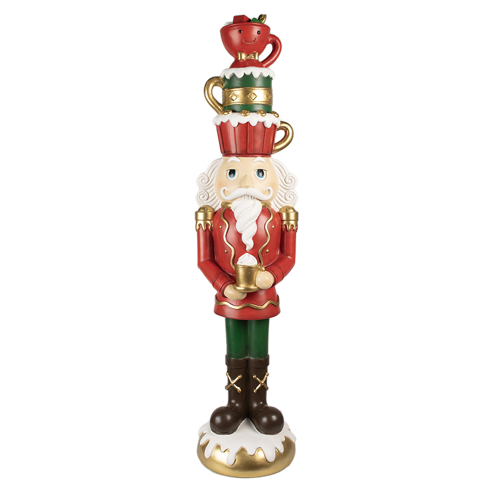 Clayre & Eef   | Kerstdecoratie Notenkraker Rood Groen 30x28x120 cm | 5PR0143