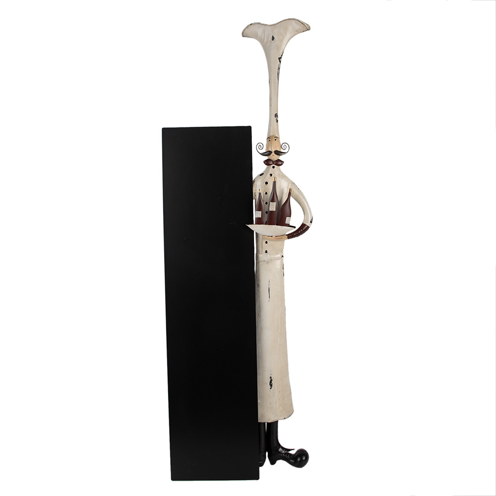 Clayre & Eef   | Decoratie kok met krijtbord Beige Zwart 37x14x113 cm | 5Y1339