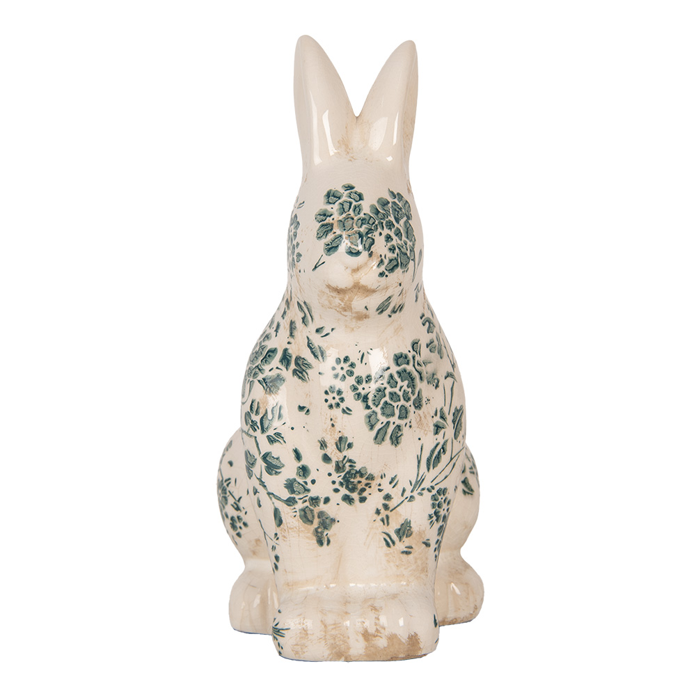Clayre & Eef   | Decoratie Beeld Konijn Beige Groen 13x10x21 cm | 6CE1955M