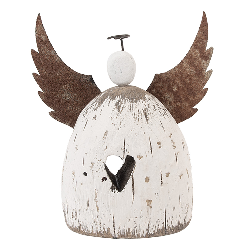 Clayre & Eef   | Kerstdecoratie Engel Wit Bruin 19x6x21 cm | 6H2419L