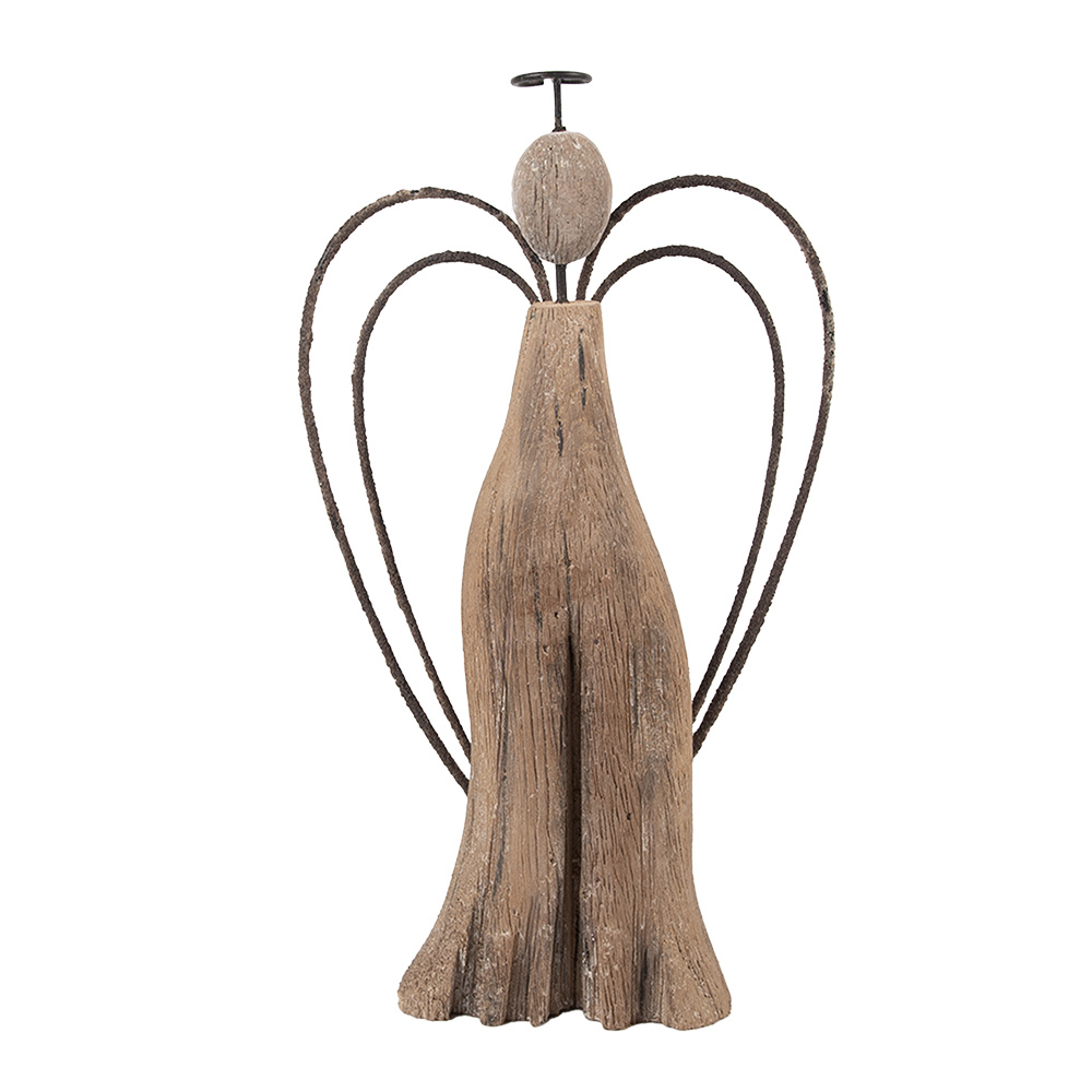 Clayre & Eef   | Kerstdecoratie Engel Bruin 14x4x26 cm | 6H2421L