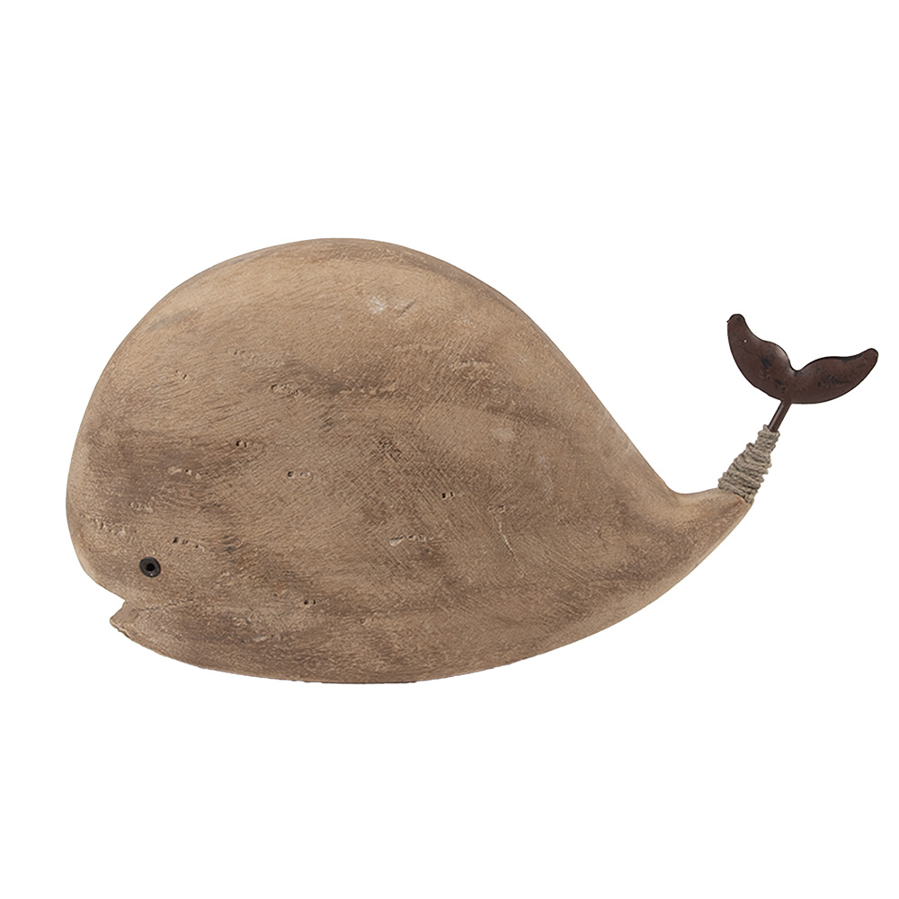 Clayre & Eef   | Decoratie Walvis Bruin 26x7x14 cm | 6H2434