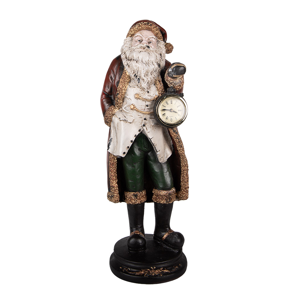 Clayre & Eef   | Kerstdecoratie Kerstman Rood Groen 15x13x40 cm | 6PR1106