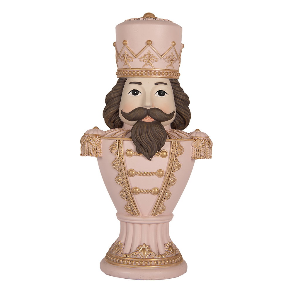 Clayre & Eef   | Kerstdecoratie Notenkraker Roze 16x10x30 cm | 6PR5366