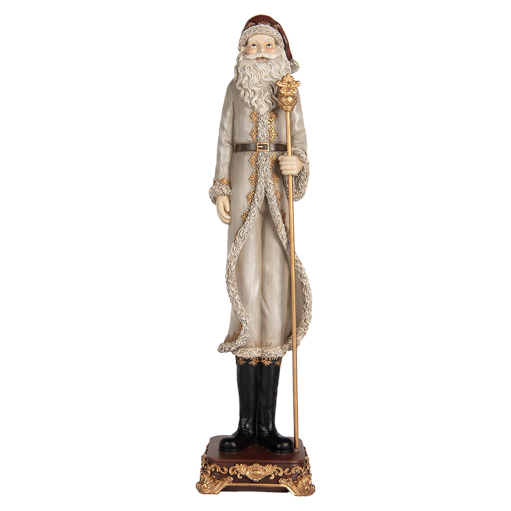 Clayre & Eef   | Kerstdecoratie Kerstman Grijs 10x10x42 cm | 6PR5369
