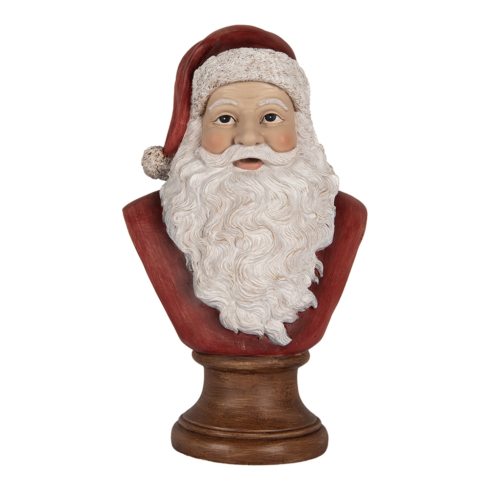 Clayre & Eef   | Kerstdecoratie Kerstman Rood Wit 18x12x30 cm | 6PR5398