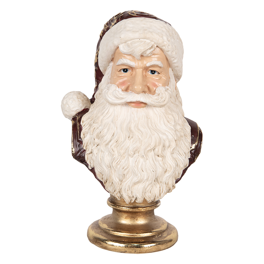 Clayre & Eef   | Kerstdecoratie Kerstman Rood Wit 17x15x27 cm | 6PR5684