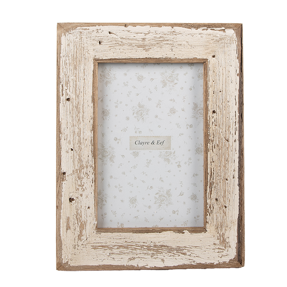 Clayre & Eef   | Fotolijst Bruin Beige 16x2x21 cm / 10x15 cm | 2F1295