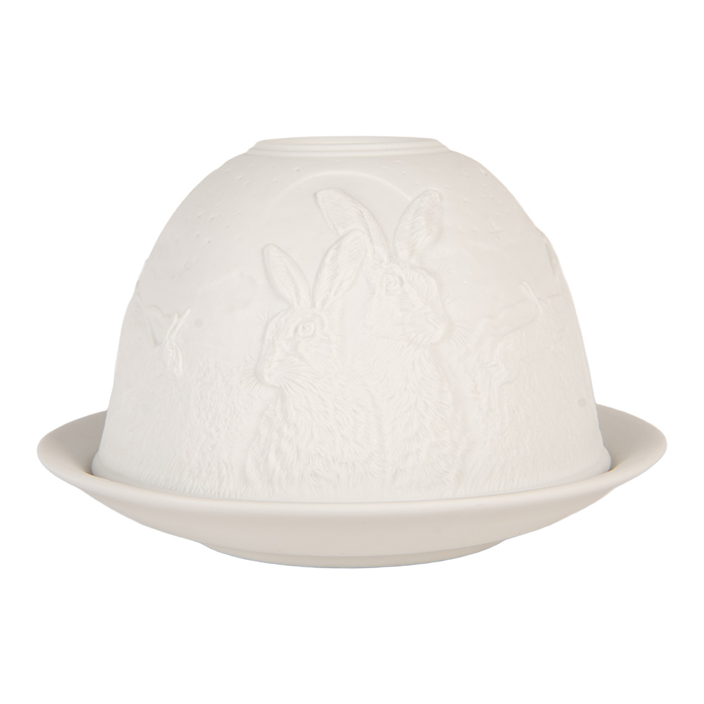 Clayre & Eef   | Theelichthouder Wit ø 12x8 cm | 6CE2210