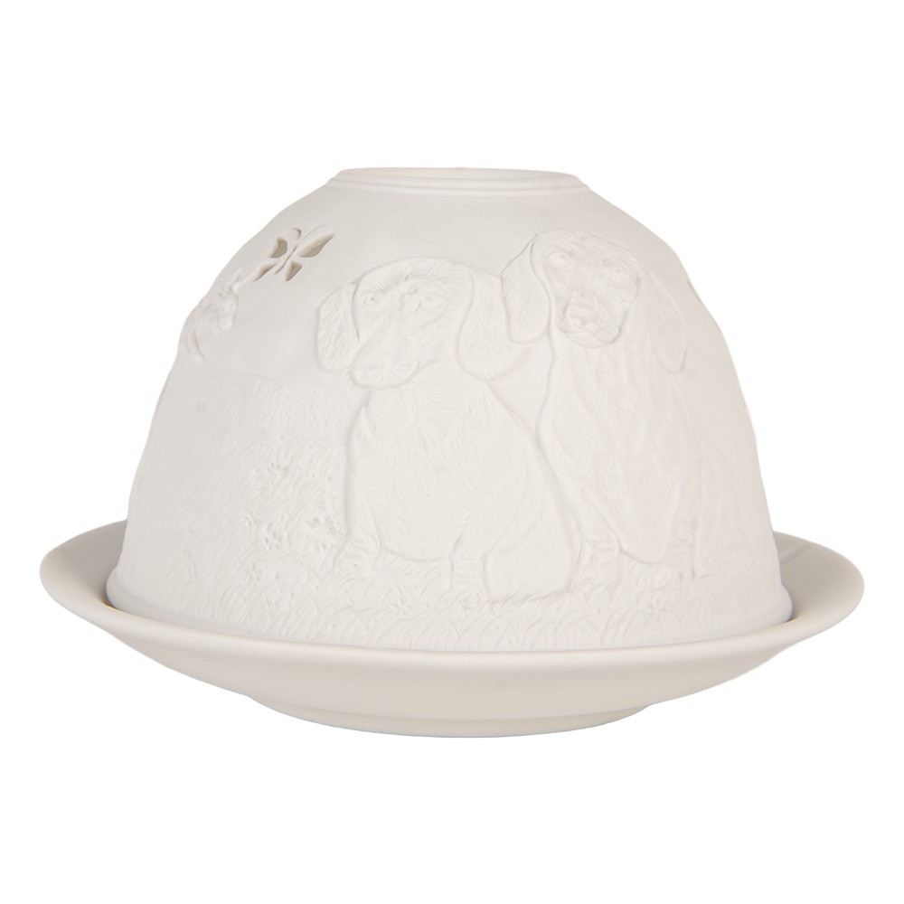 Clayre & Eef   | Theelichthouder Wit ø 12x8 cm | 6CE2211