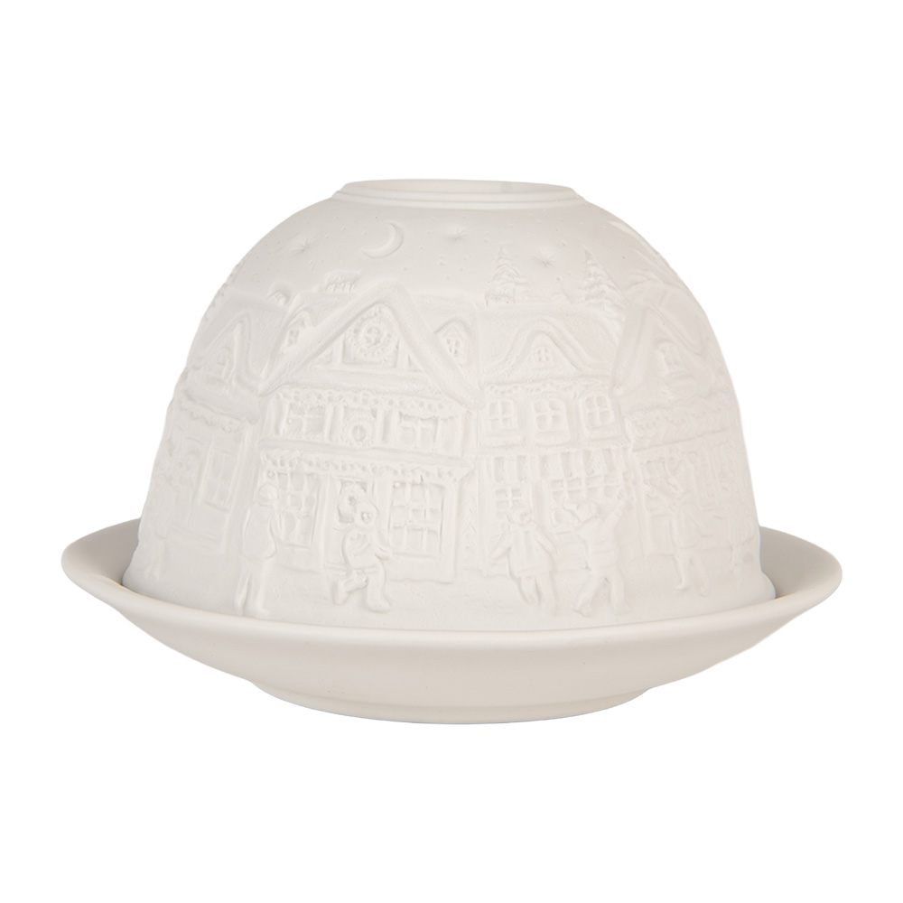 Clayre & Eef   | Theelichthouder Wit ø 12x8 cm | 6CE2212
