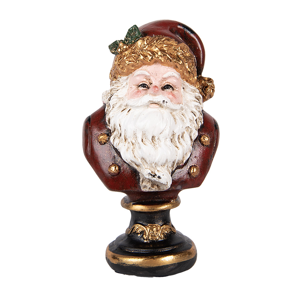 Clayre & Eef   | Kerstdecoratie Kerstman Rood Wit 9x8x15 cm | 6PR1107