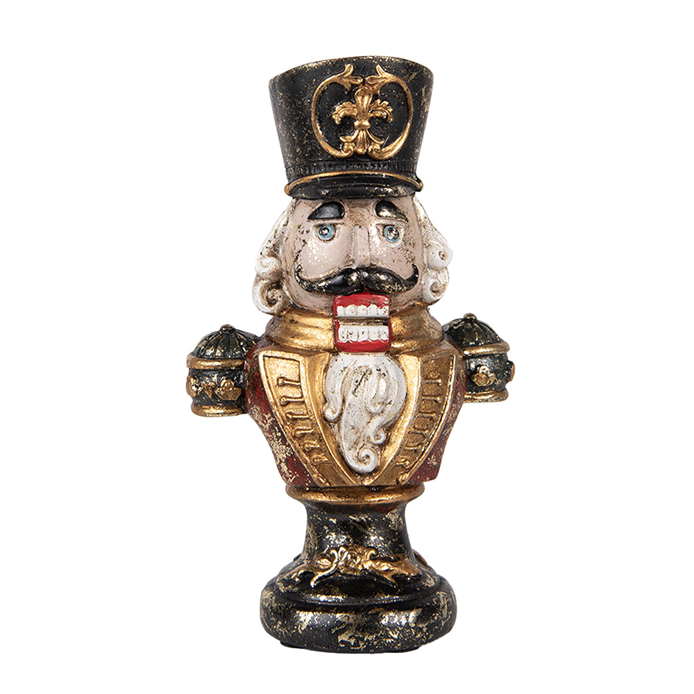 Clayre & Eef   | Kerstdecoratie Beeld Notenkraker Rood 9x6x15 cm | 6PR5591