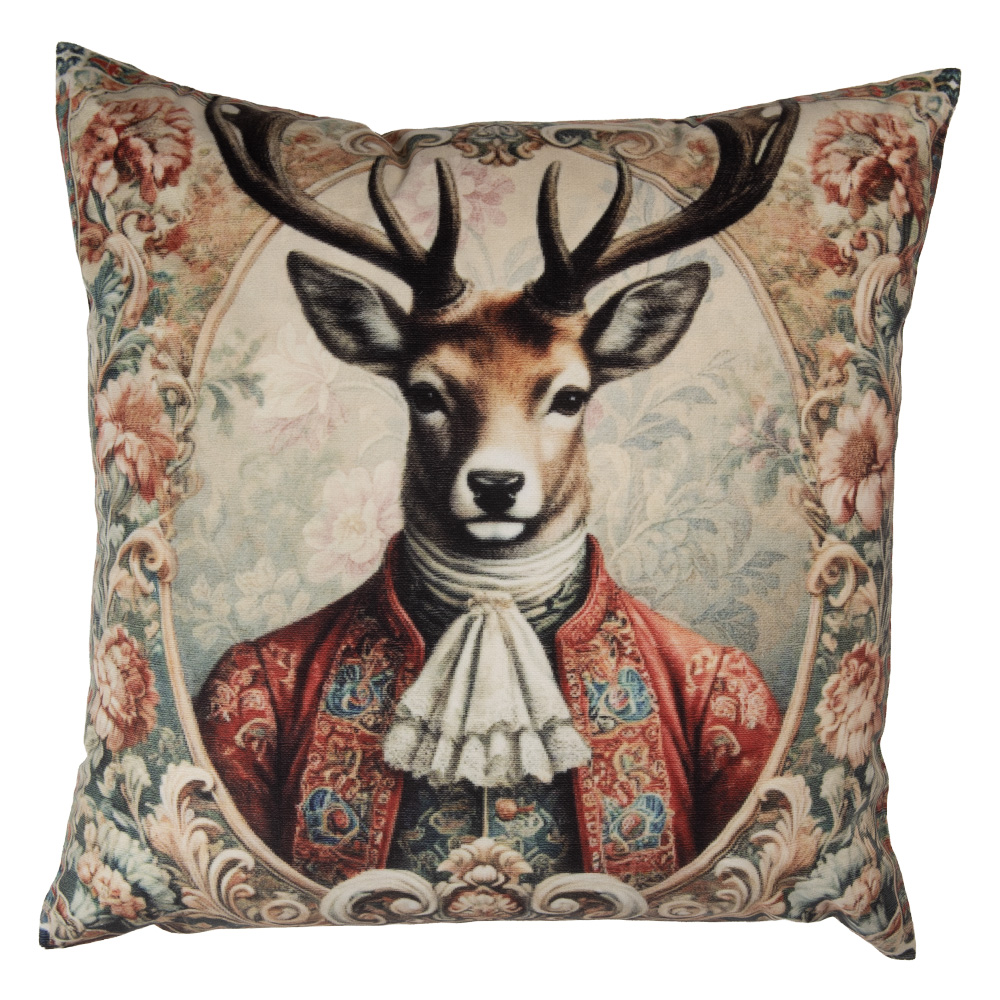 Clayre & Eef   | Kussenhoes Beige Bruin 45x45 cm | CPA21