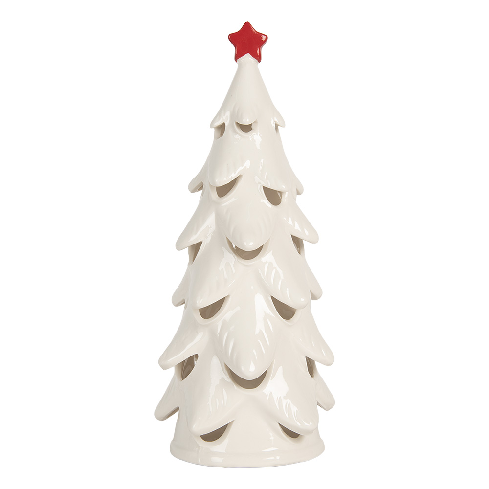 Clayre & Eef   | Decoratie Kertboom met LED Wit Rood ø 11x25 cm | 6CE2178M