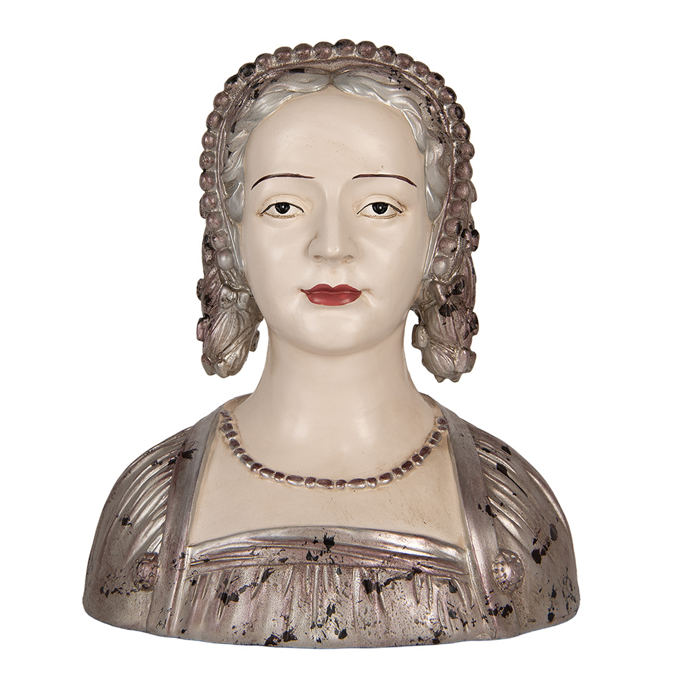Clayre & Eef   | Decoratie Buste Vrouw Beige Bruin 27x15x30 cm | 6PR5548