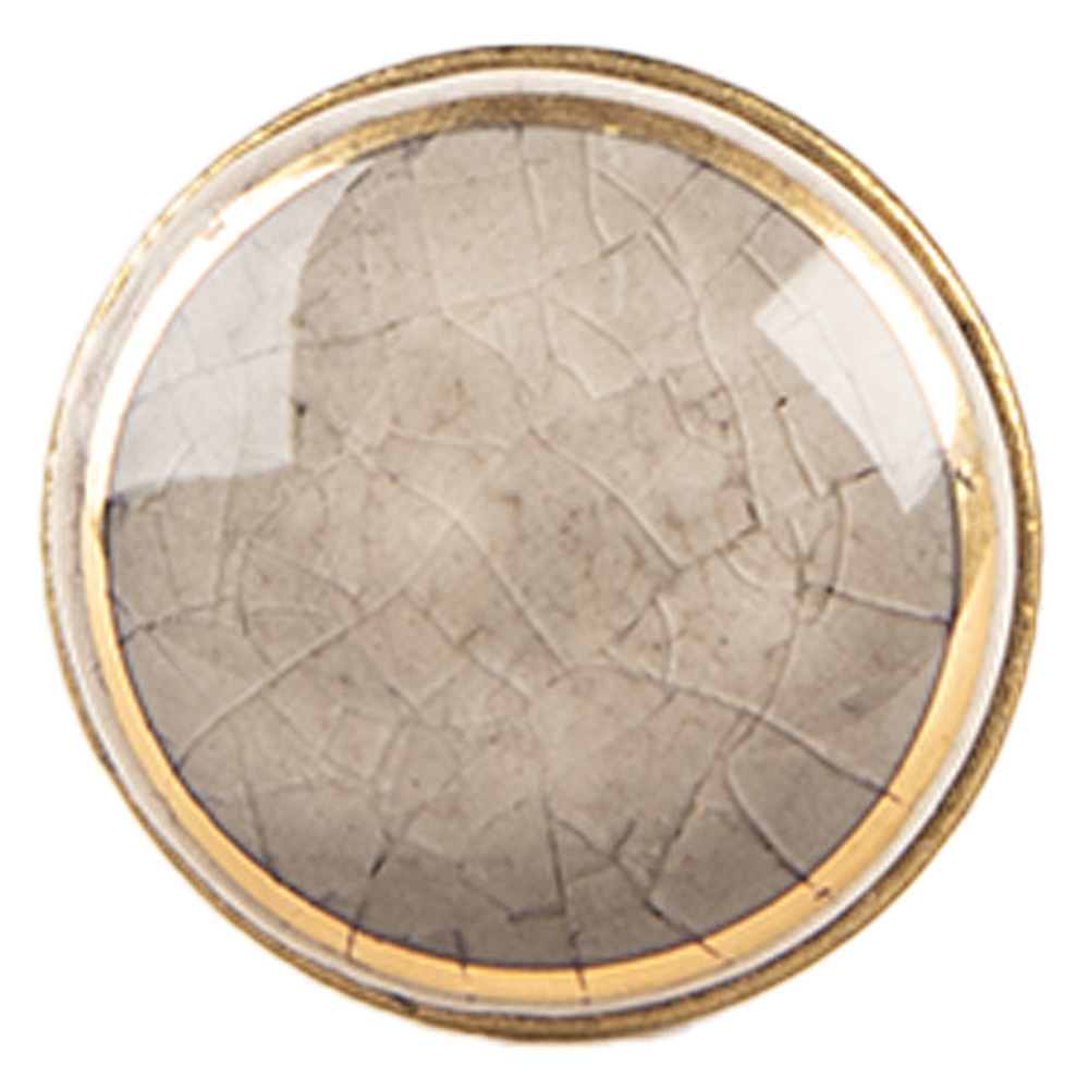 Clayre & Eef   | Deurknop Grijs Goudkleurig ø 3x3 cm / S3 cm | 66281G