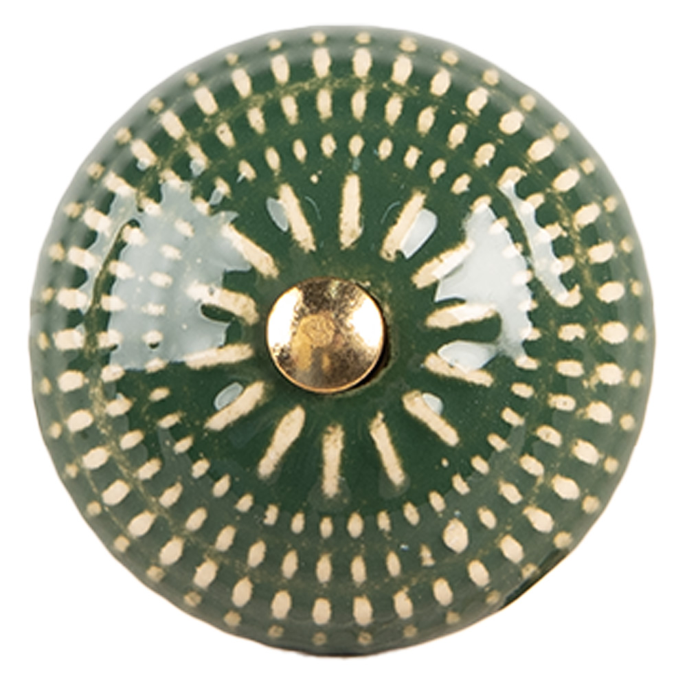 Clayre & Eef   | Deurknop Groen Beige ø 4x3 cm / S3 cm | 66283