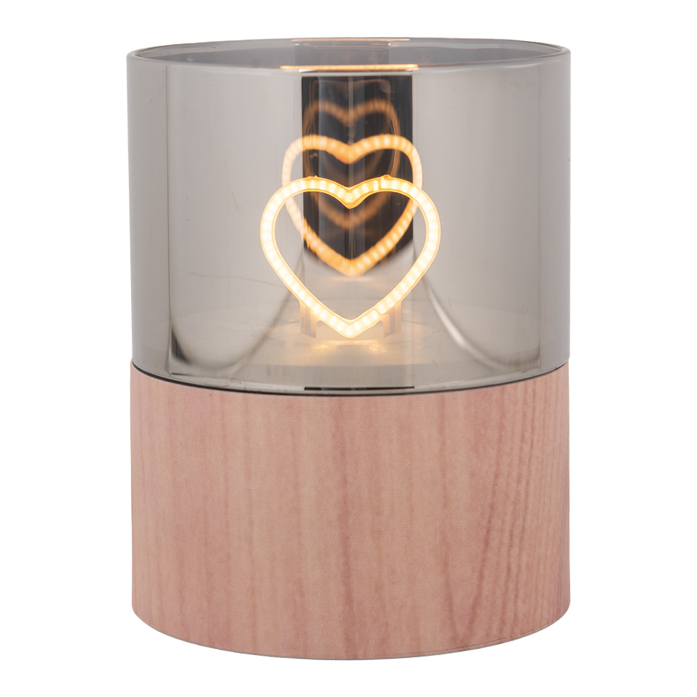 Clayre & Eef   | Waxinelichthouder met LED Bruin ø 8x10 cm / 3xAAA | 6CA0007