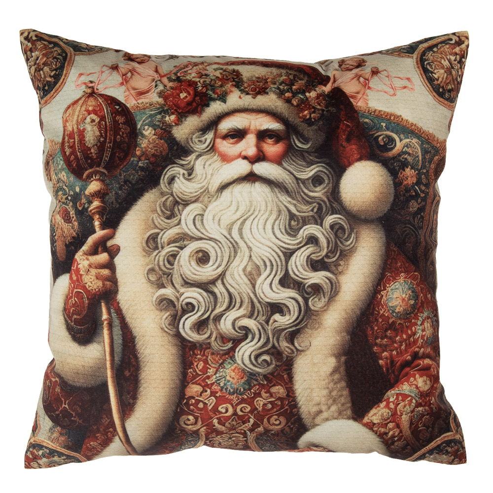 Clayre & Eef   | Kussenhoes Beige Rood 45x45 cm | NCH21