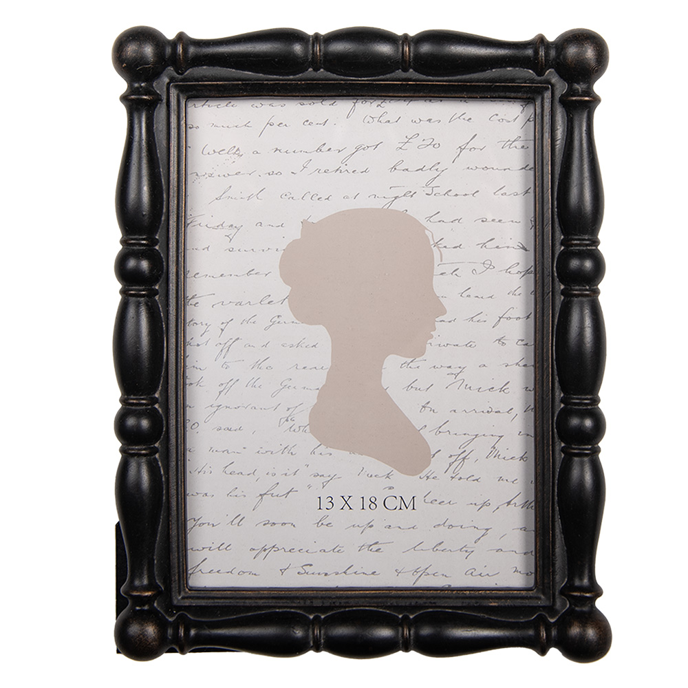 Clayre & Eef   | Fotolijst Zwart Bruin 17x2x22 cm / 13x18 cm | 2F1305