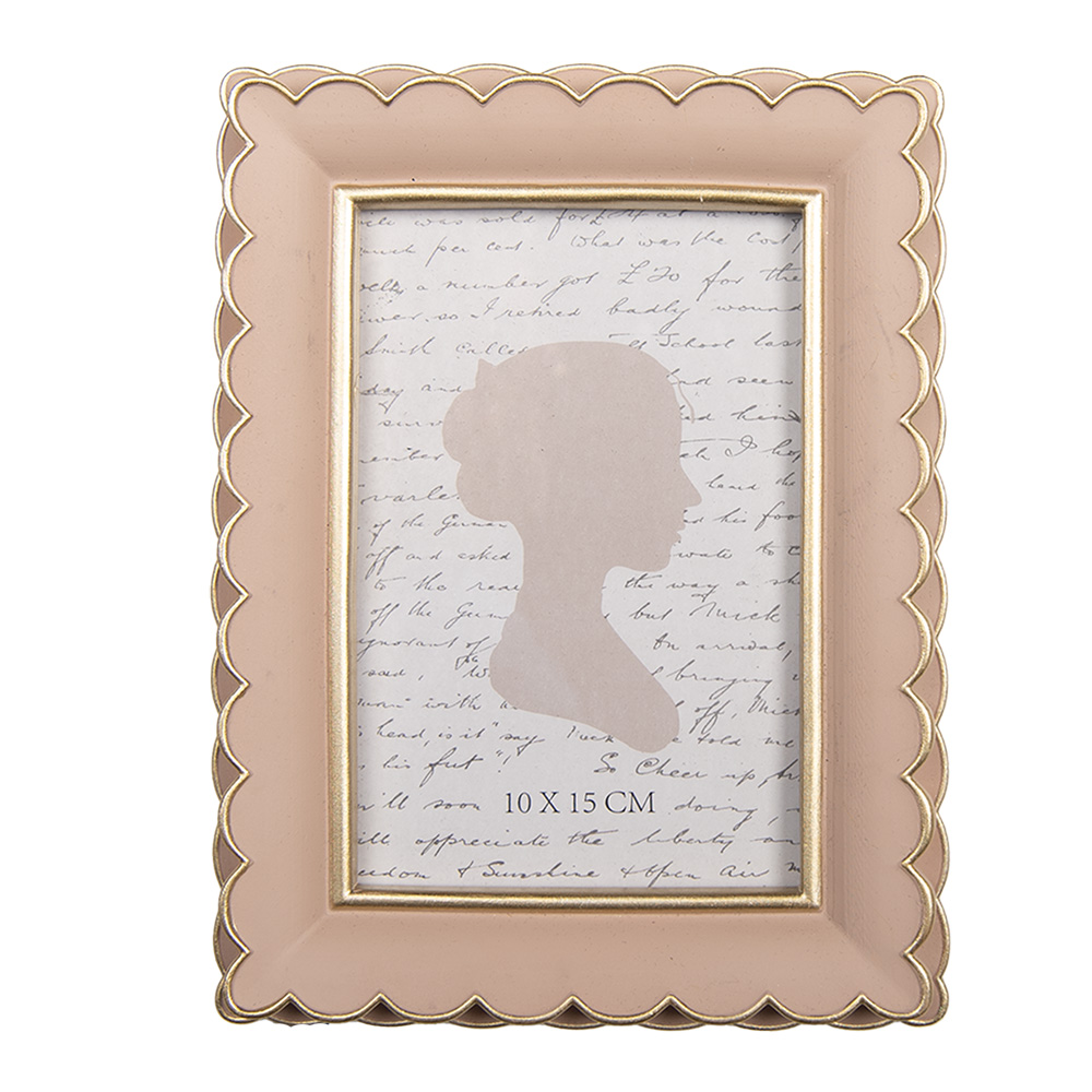 Clayre & Eef   | Fotolijst Roze Goudkleurig 15x3x20 cm / 10x15 cm | 2F1310