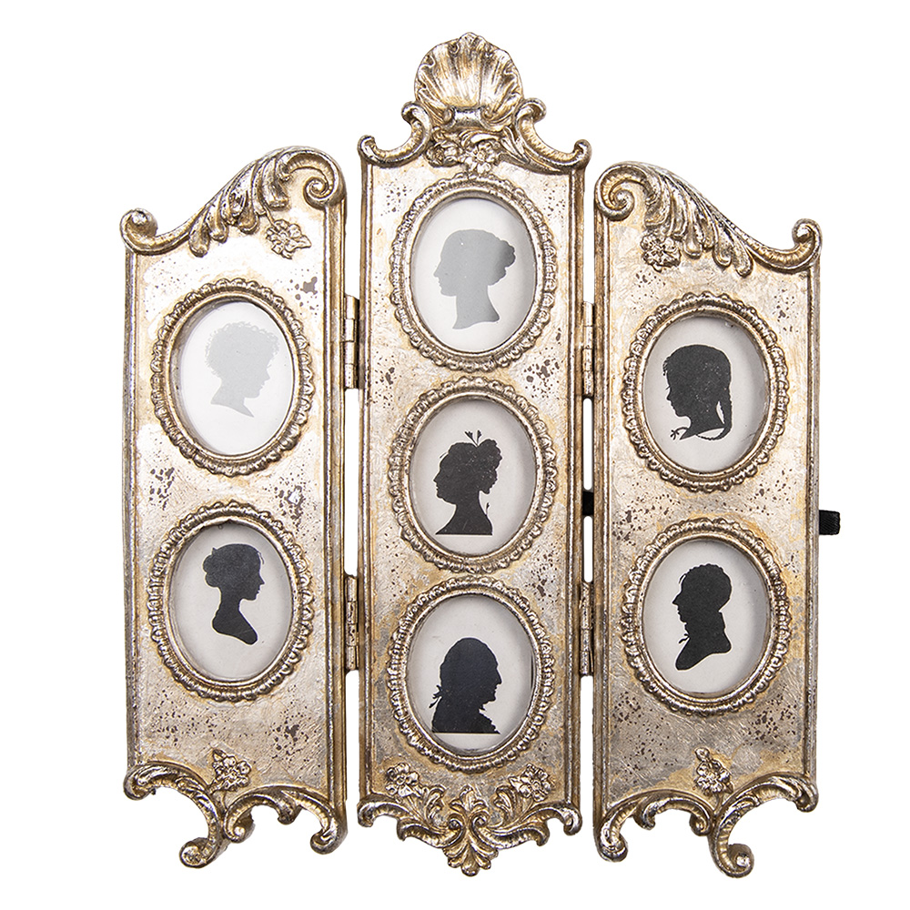Clayre & Eef   | Fotolijst Zilverkleurig 19x2x23 cm / 4x5 cm (7) | 2F1323