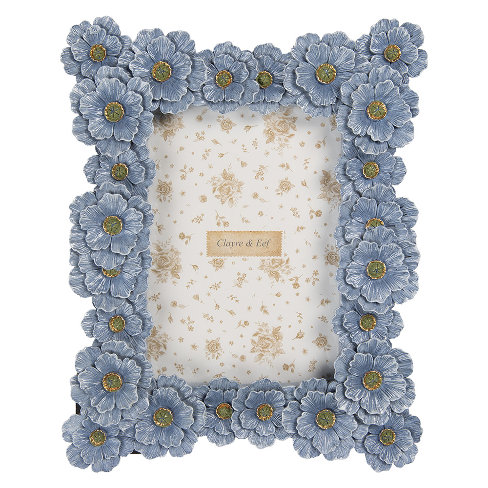 Clayre & Eef   | Fotolijst Blauw Groen 22x3x27 cm / 13x18 cm | 2F1366M