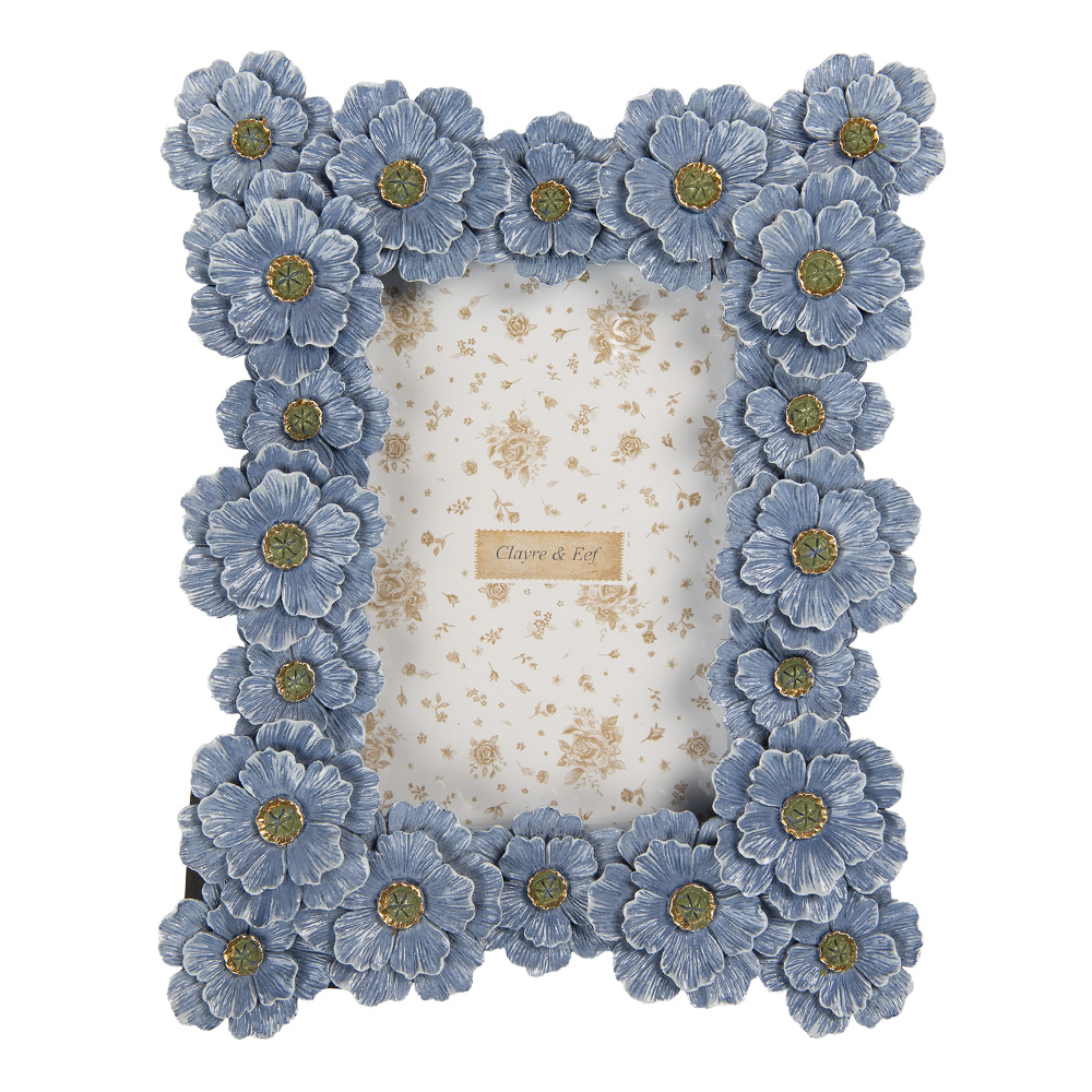 Clayre & Eef   | Fotolijst Blauw Groen 19x3x25 cm / 10x15 cm | 2F1366S