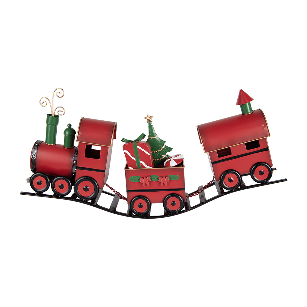Clayre & Eef   | Decoratie Trein Rood 63x13x31 cm | 5Y1294