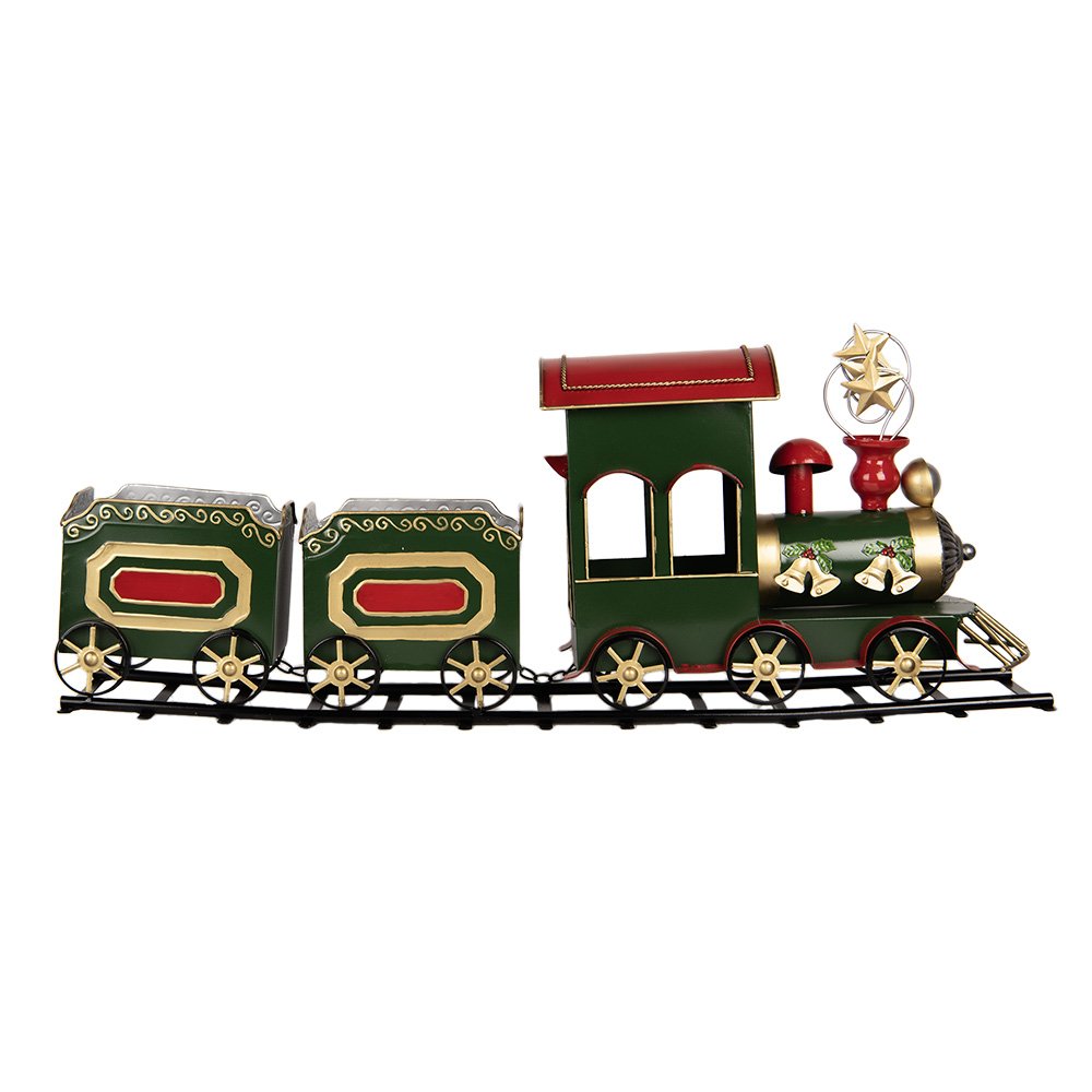 Clayre & Eef   | Decoratie Trein Groen 77x15x31 cm | 5Y1309