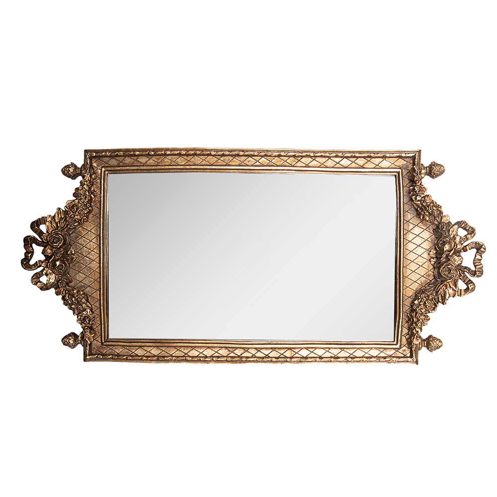 Clayre & Eef   | Wandspiegel Goudkleurig 19x3x40 cm | 62S336