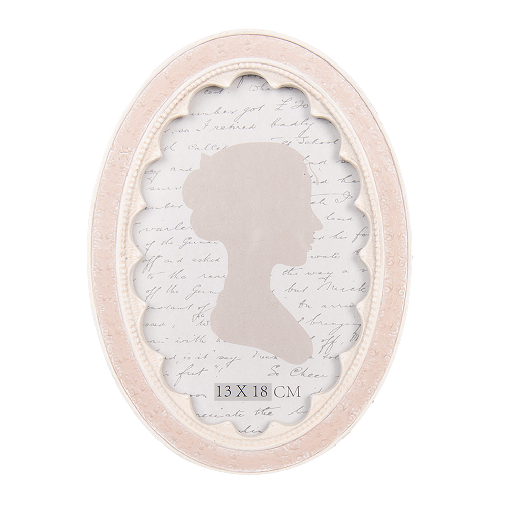 Clayre & Eef   | Fotolijst Roze Wit 15x2x20 cm / 13x18 cm | 2F1306