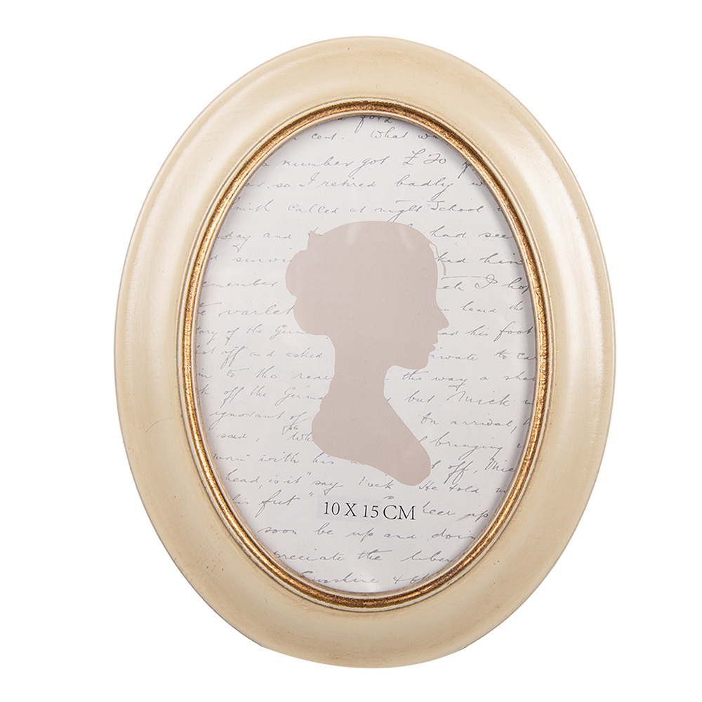 Clayre & Eef   | Fotolijst Beige Goudkleurig 15x2x20 cm / 10x15 cm | 2F1322