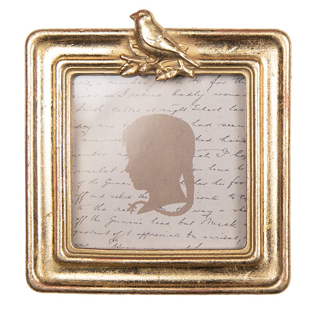 Clayre & Eef   | Fotolijst Goudkleurig 10x2x11 cm / 8x8 cm | 2F1328