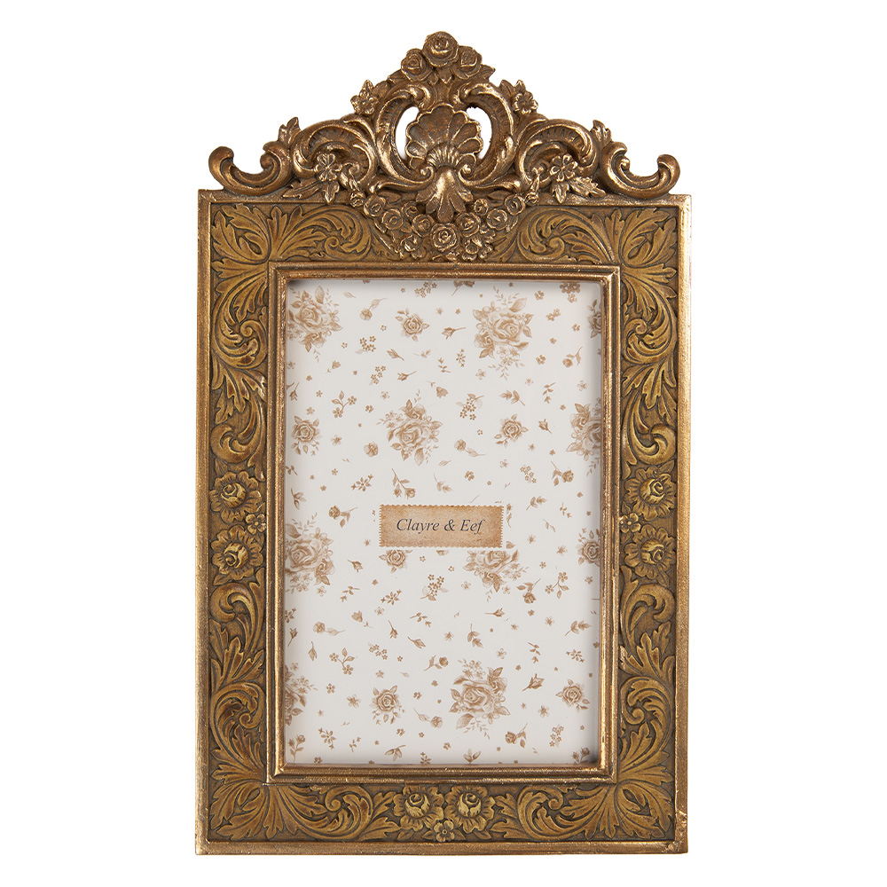 Clayre & Eef   | Fotolijst Goudkleurig 14x2x24 cm / 10x15 cm | 2F1349S