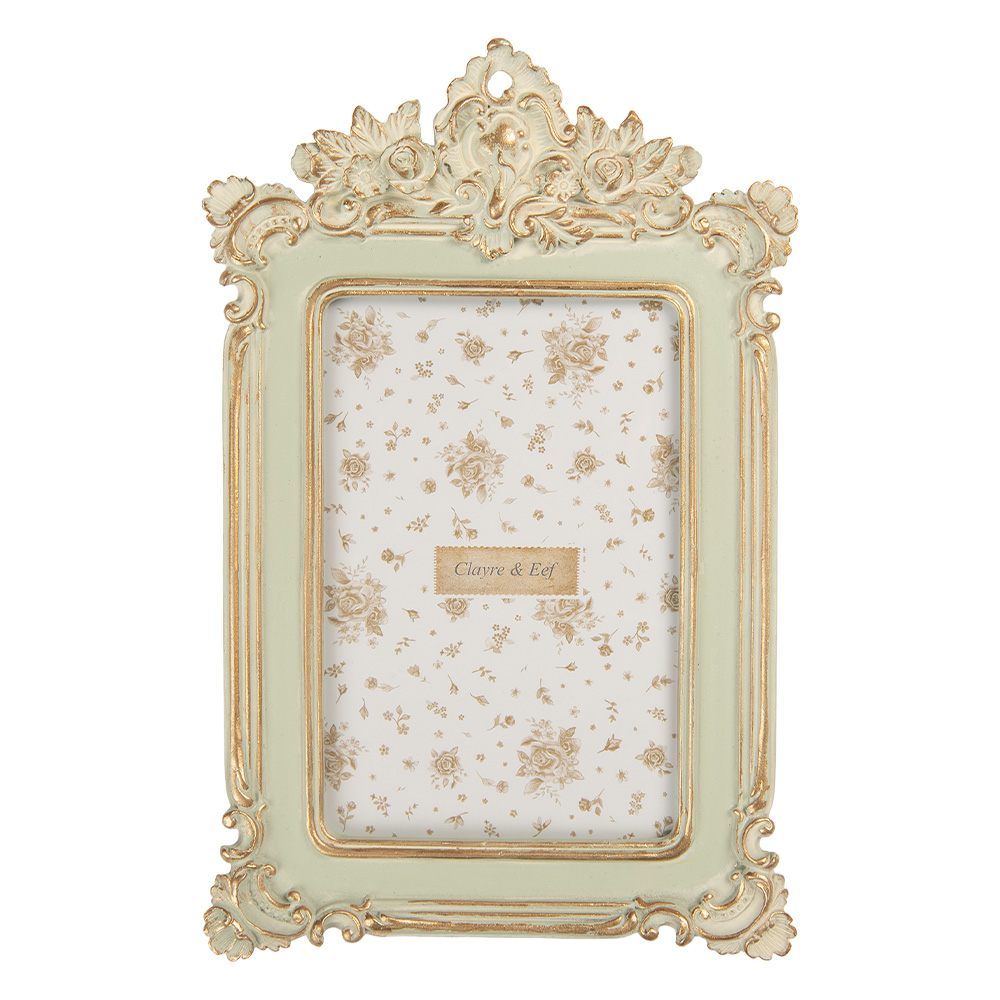 Clayre & Eef   | Fotolijst Groen Goudkleurig 15x2x24 cm / 10x15 cm | 2F1361S