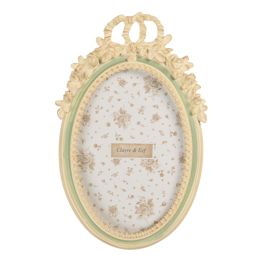 Clayre & Eef   | Fotolijst Beige Groen 13x3x20 cm / 10x15 cm | 2F1363S