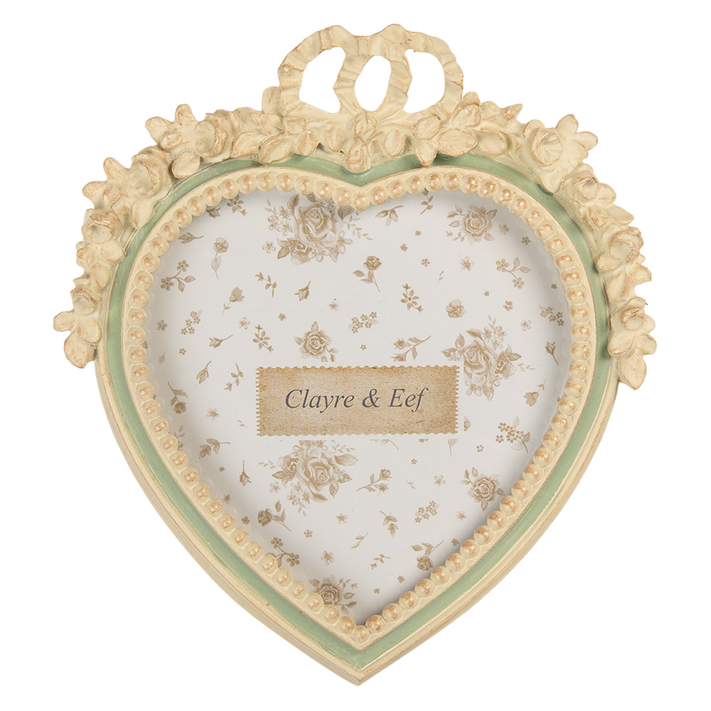 Clayre & Eef   | Fotolijst Beige Groen 16x3x18 cm / 10x15 cm | 2F1364S