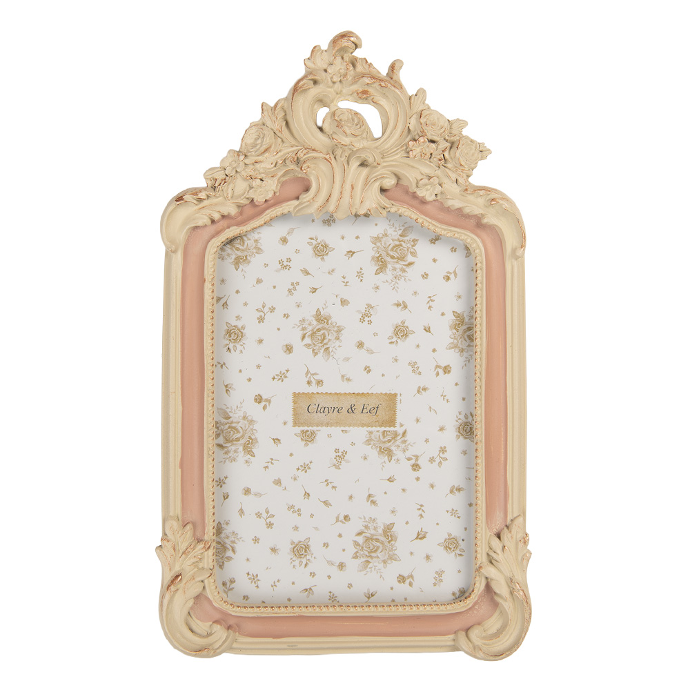 Clayre & Eef   | Fotolijst Beige Roze 13x2x23 cm / 10x15 cm | 2F1367S