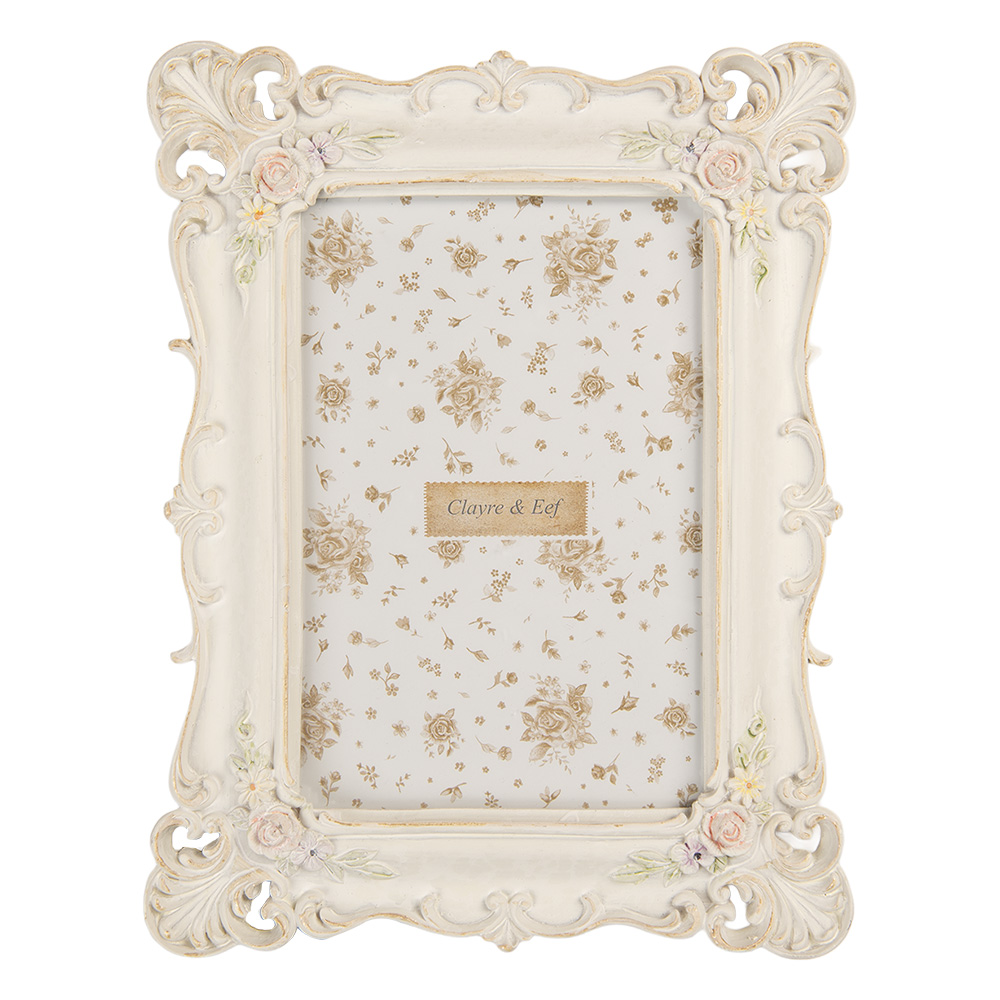 Clayre & Eef   | Fotolijst Wit 16x2x21 cm / 10x15 cm | 2F1371S