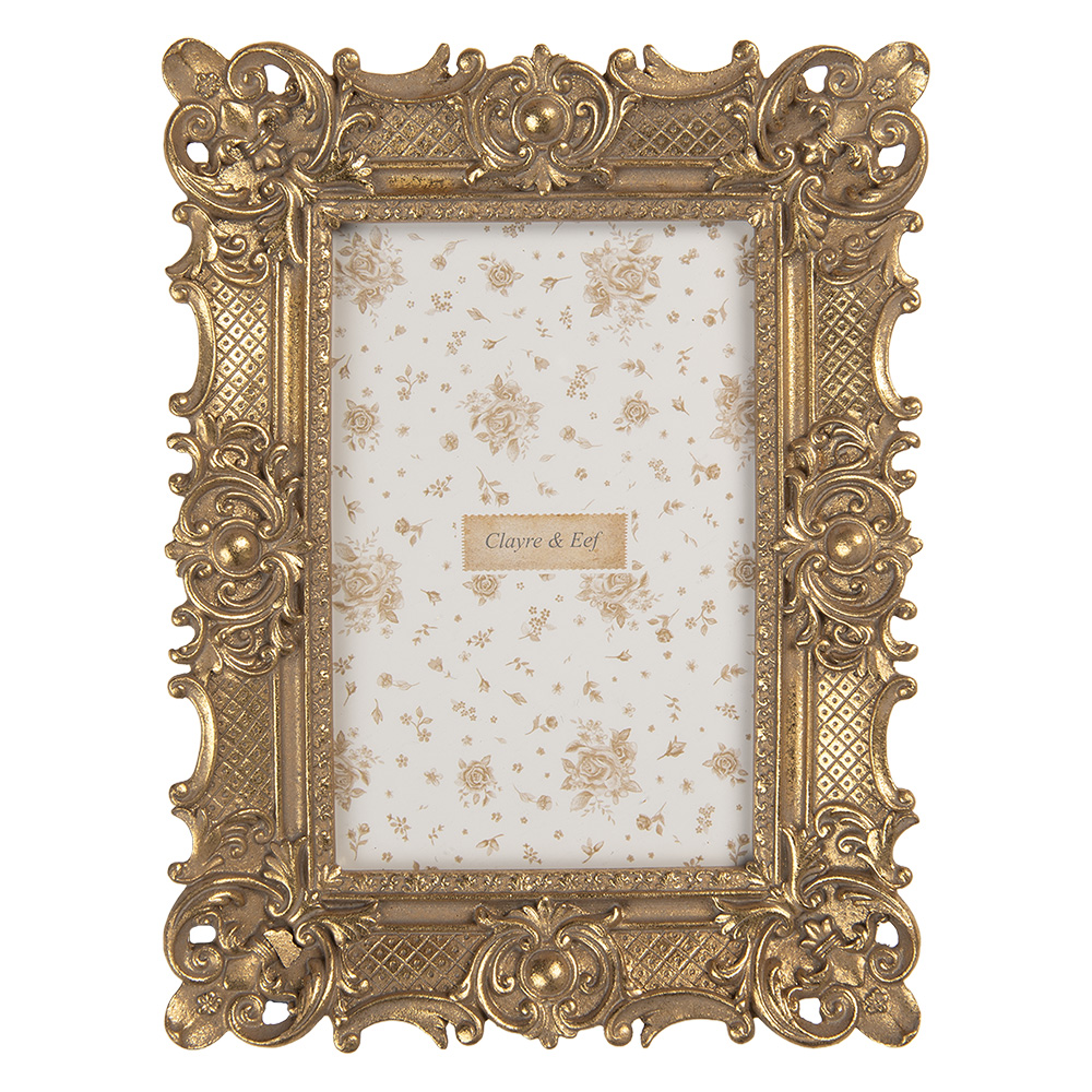 Clayre & Eef   | Fotolijst Goudkleurig 16x2x21 cm / 10x15 cm | 2F1372