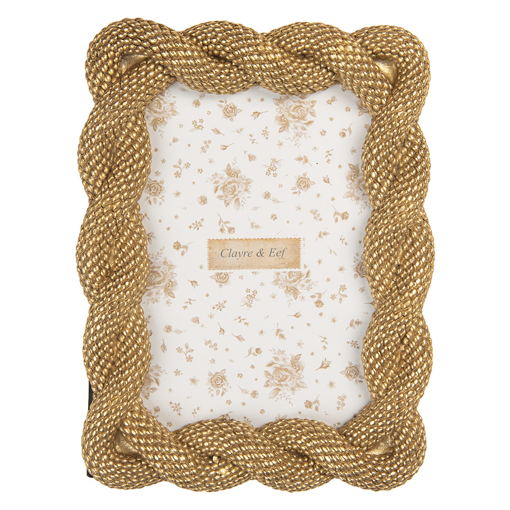 Clayre & Eef   | Fotolijst Goudkleurig 14x2x19 cm / 10x15 cm | 2F1374S