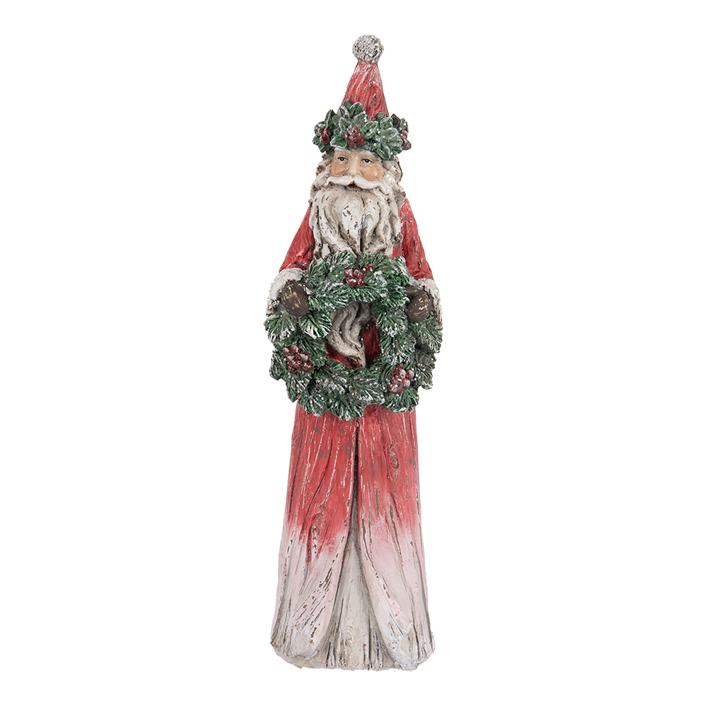 Clayre & Eef   | Kerstdecoratie Kerstman Rood Groen 7x6x24 cm | 6PR5527